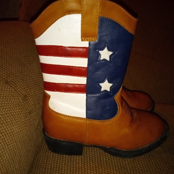 Boys light up American flag cowboy boots - Picture 2 of 2